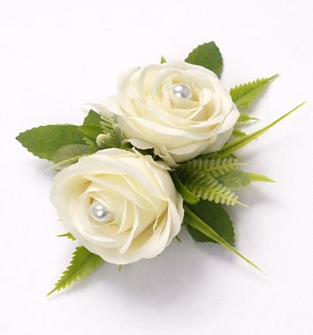 KORSARZ ŚLUBNY RÓŻE IVORY Z PERŁAMI