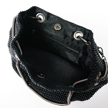 CZARNA TOREBKA WOREK Z KORALIKÓW