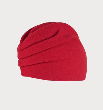 ELEGANCKA WEŁNIANA CZAPKA Z KWIATEM  D38-30