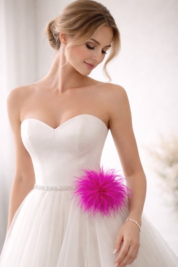 FUKSJOWY AKCENT 2W1 BROSZKA OZDOBA