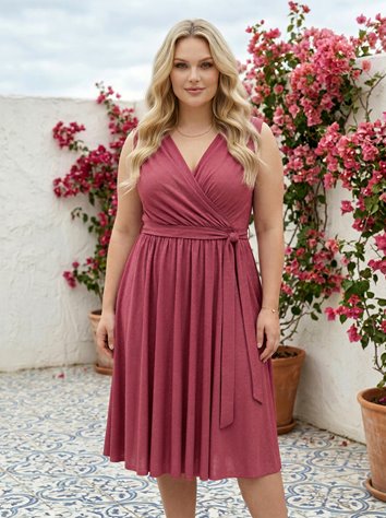 BROKATOWA SUKIENKA Z PASKIEM  D2-298