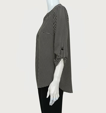 BLUZKA WIZYTOWA DAMSKA WZORZYSTA NA STÓJCE  D11-96