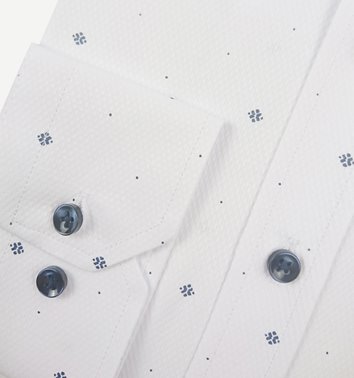 LUKSUSOWA BIAŁA KOSZULA Z STRUKTURĄ W WZÓR M3-168
