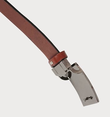 SKÓRZANY PASEK  Z KLAMRĄ NA BOLEC  M6-35