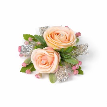 KORSARZ ŚLUBNY Z RÓŹ BRZOSKWINIOWYCH