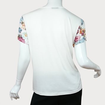 BLUZKA Z KORONKĄ  KWIATY D11-23