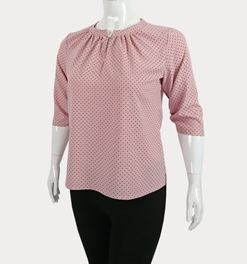 RÓŻOWA BLUZKA  DAMSKA  KROPECZKI D11-130