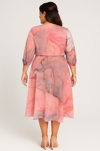 Zwiewna asymetryczna sukienka plus size D2‑P305