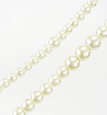 Naszyjnik z pereł sztucznych kremowy klasyczny damski D13-132