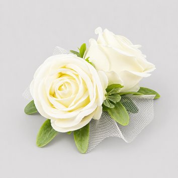 KORSARZ ŚLUBNY RÓŻE IVORY Z TIULEM